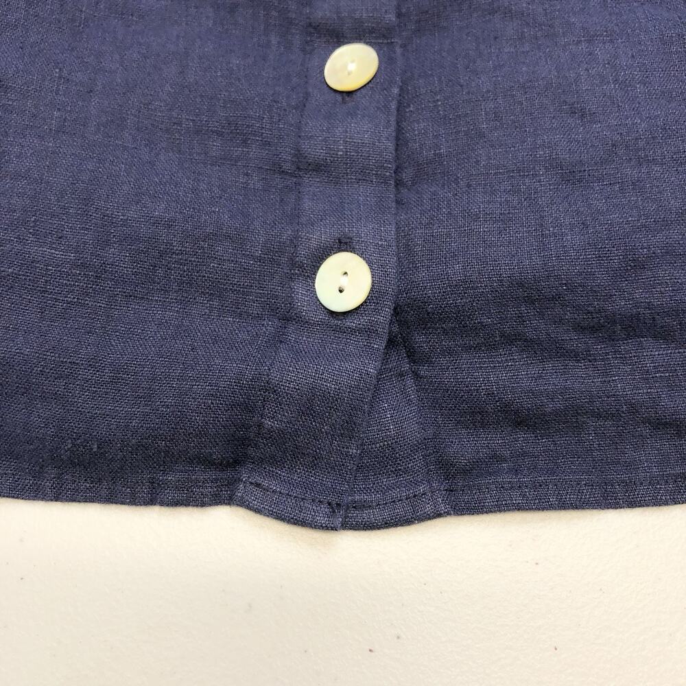 Bella Dahl Square Neck Button Front Mini Dress XS Italian Navy Linen MSRP 194$ - Picture 5 of 12
